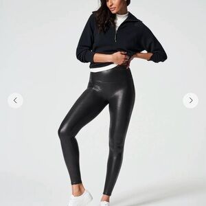 SPANX Faux Leather Fleece Leggings